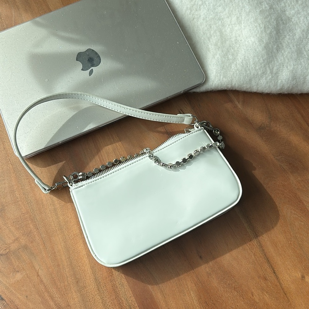 Urban outfitters white purse with removable diamanté  strap